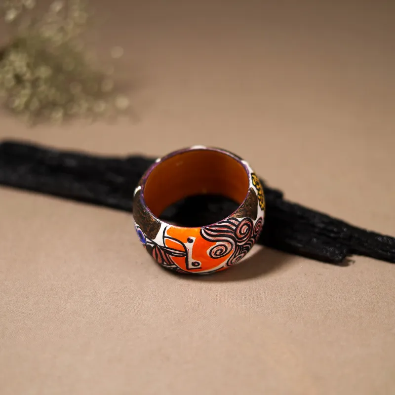 Kerala Mural Handpainted Wooden Bangle (Size - 2-4) 63 made by Itokri