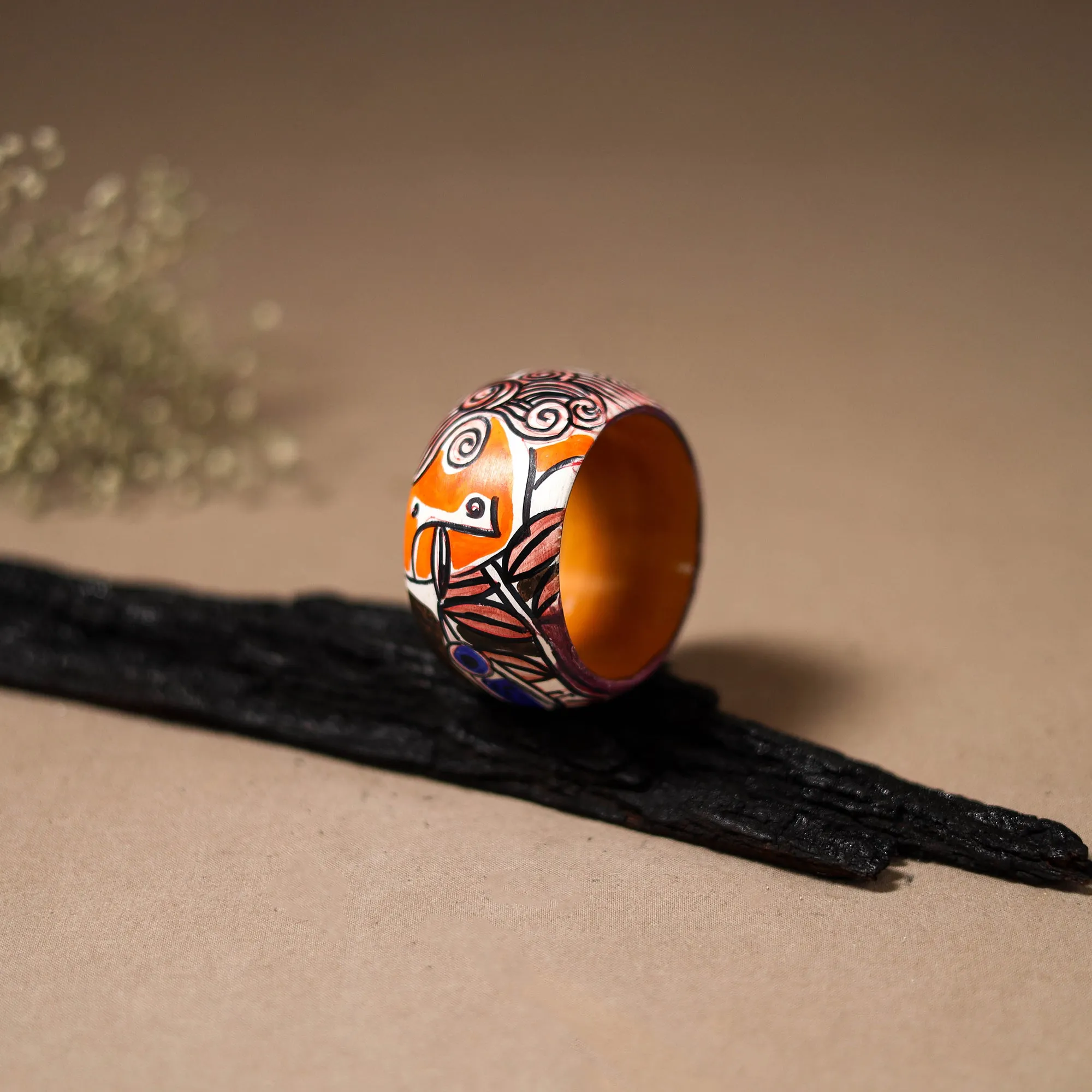 Kerala Mural Handpainted Wooden Bangle (Size - 2-4) 63 sold by Itokri product image thumbnail 2