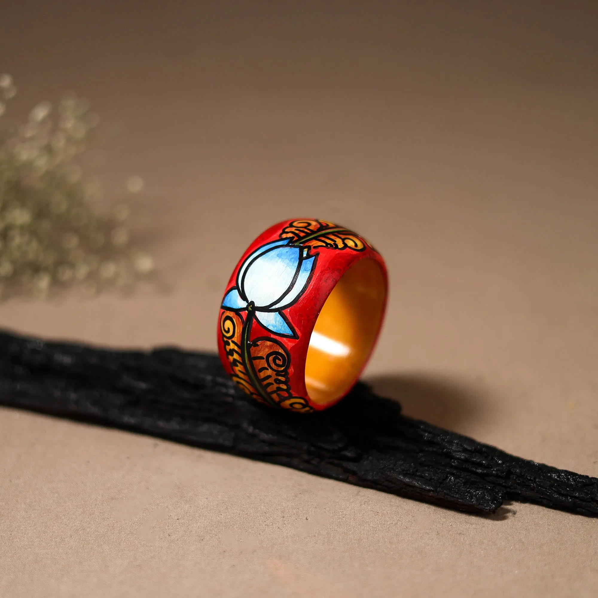 Kerala Mural Handpainted Wooden Bangle (Size - 2-4) 61 sold by Itokri product image thumbnail 2