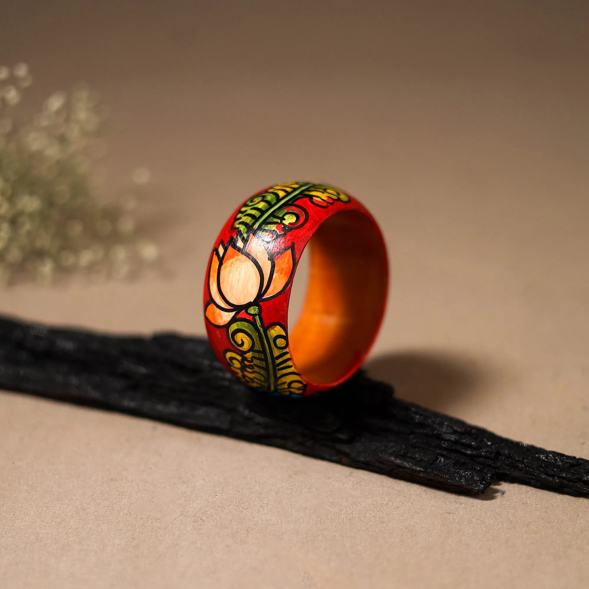 Kerala Mural Handpainted Wooden Bangle (Size - 2-8) 96 sold by Itokri product image thumbnail 2