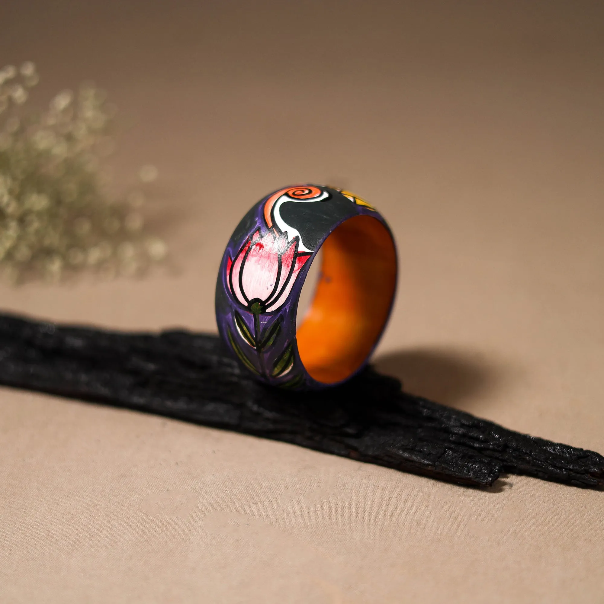 Kerala Mural Handpainted Wooden Bangle (Size - 2-8) 92 sold by Itokri product image thumbnail 2