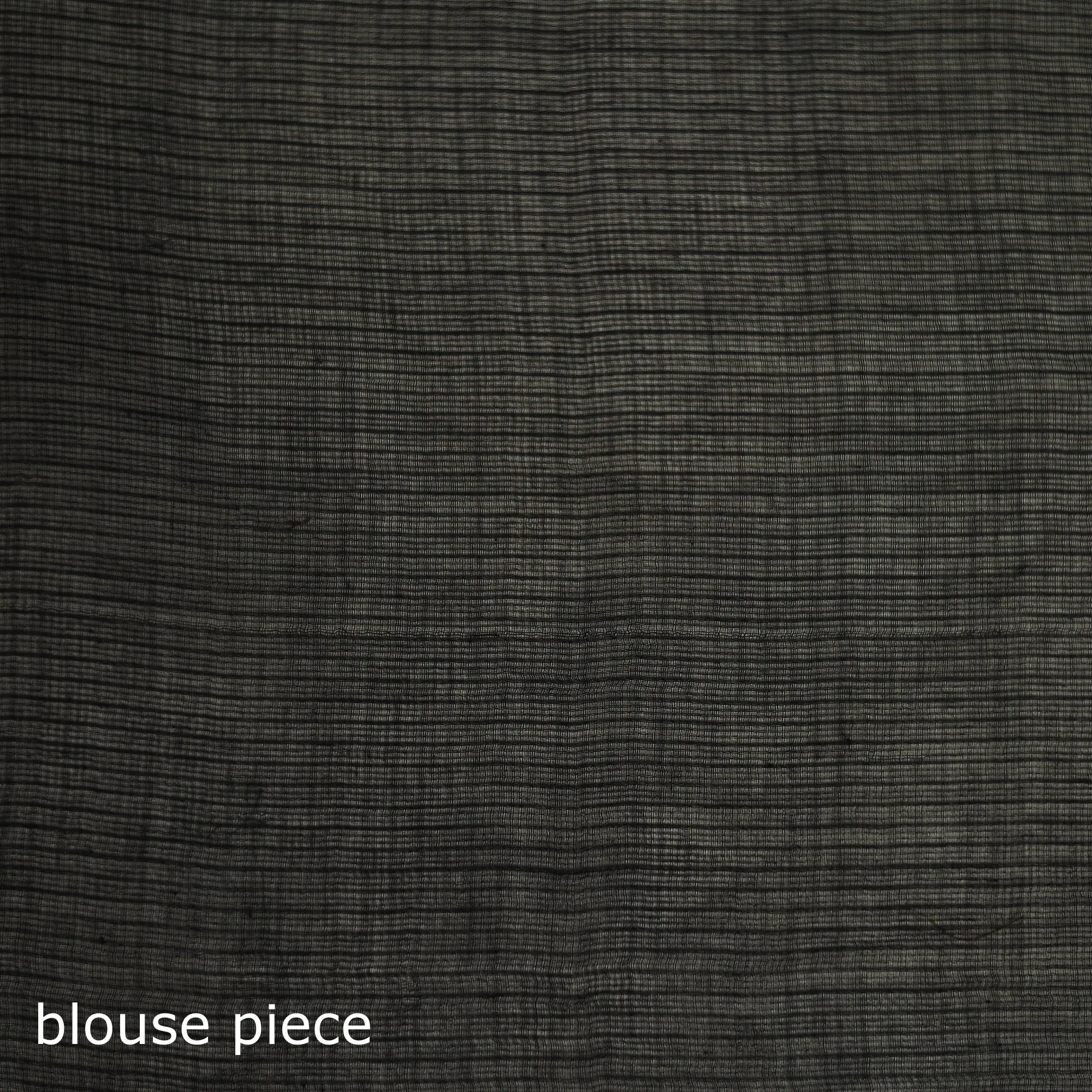 Black - Nazaakat Kota Doria Cotton Plain Saree with Blouse & Jewellery Set 133 sold by Itokri product image thumbnail 5