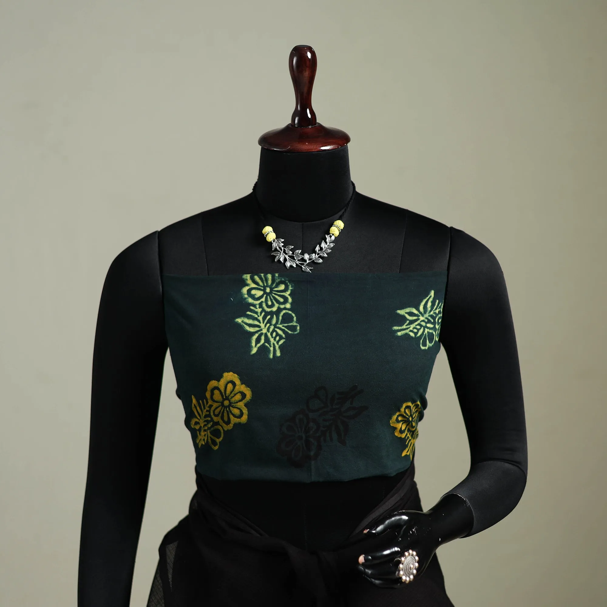 Black - Nazaakat Kota Doria Cotton Plain Saree with Blouse & Jewellery Set 130 sold by Itokri product image thumbnail 2