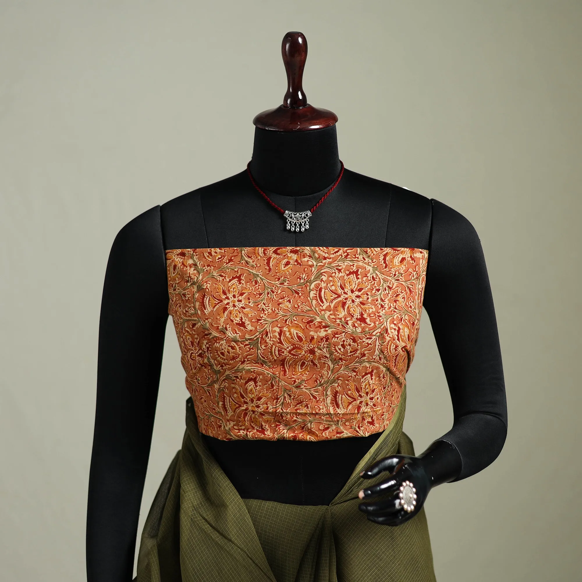 Green - Nazaakat Kota Doria Cotton Plain Saree with Blouse & Jewellery Set 170 sold by Itokri product image thumbnail 2