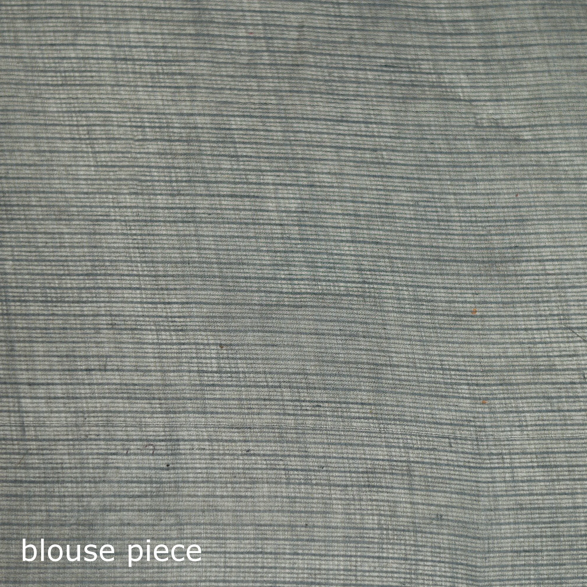 Grey - Nazaakat Kota Doria Cotton Plain Saree with Blouse & Jewellery Set 120 sold by Itokri product image thumbnail 5