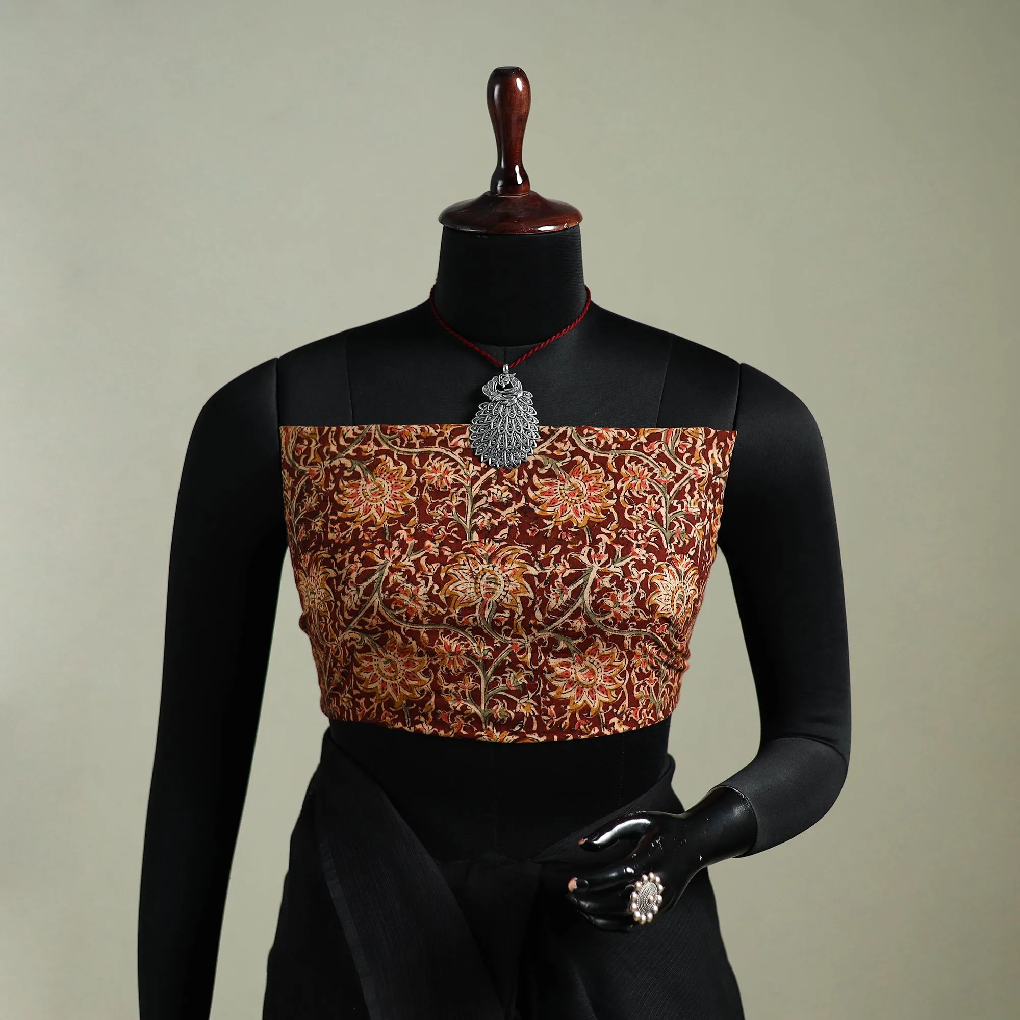 Black - Nazaakat Kota Doria Cotton Plain Saree with Blouse & Jewellery Set 10 sold by Itokri product image thumbnail 2