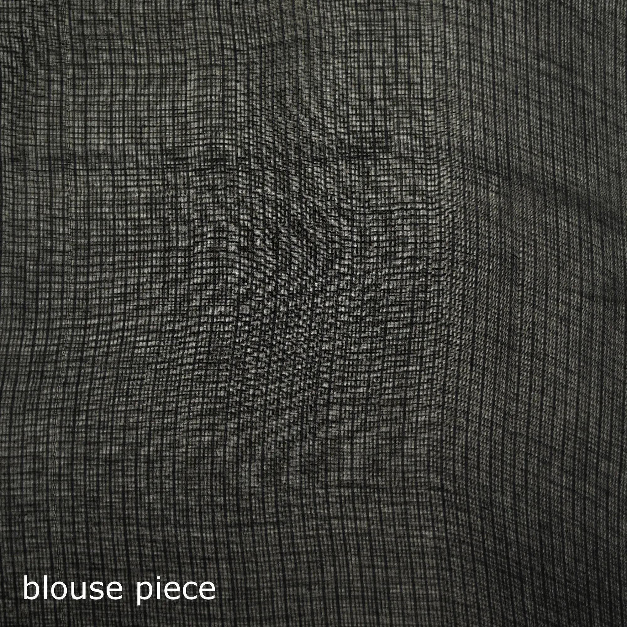 Black - Nazaakat Kota Doria Cotton Plain Saree with Blouse & Jewellery Set 05 sold by Itokri product image thumbnail 5