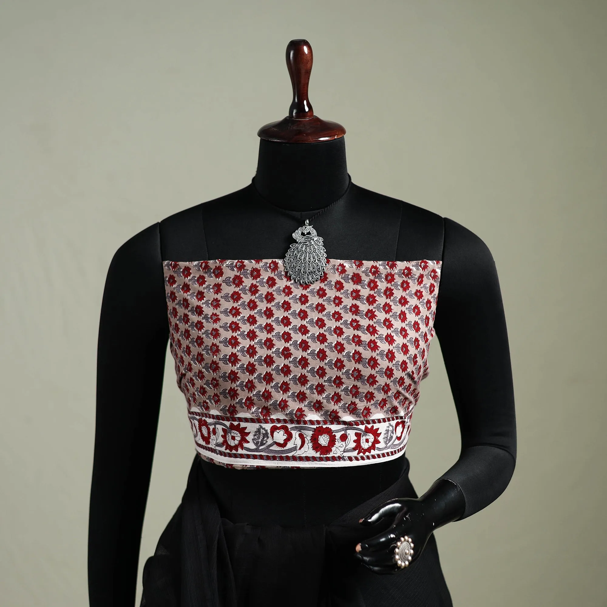 Black - Nazaakat Kota Doria Cotton Plain Saree with Blouse & Jewellery Set 08 sold by Itokri product image thumbnail 2