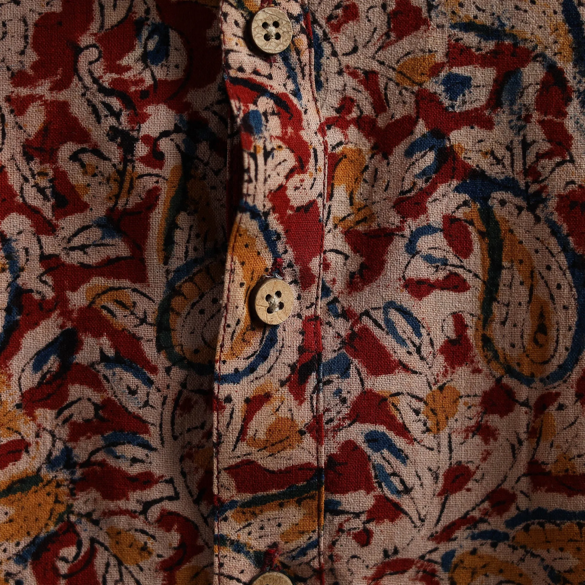 Hand Block Print Natural Dyed Cotton Long Kalamkari Kurta for Men 18 sold by Itokri product image thumbnail 4