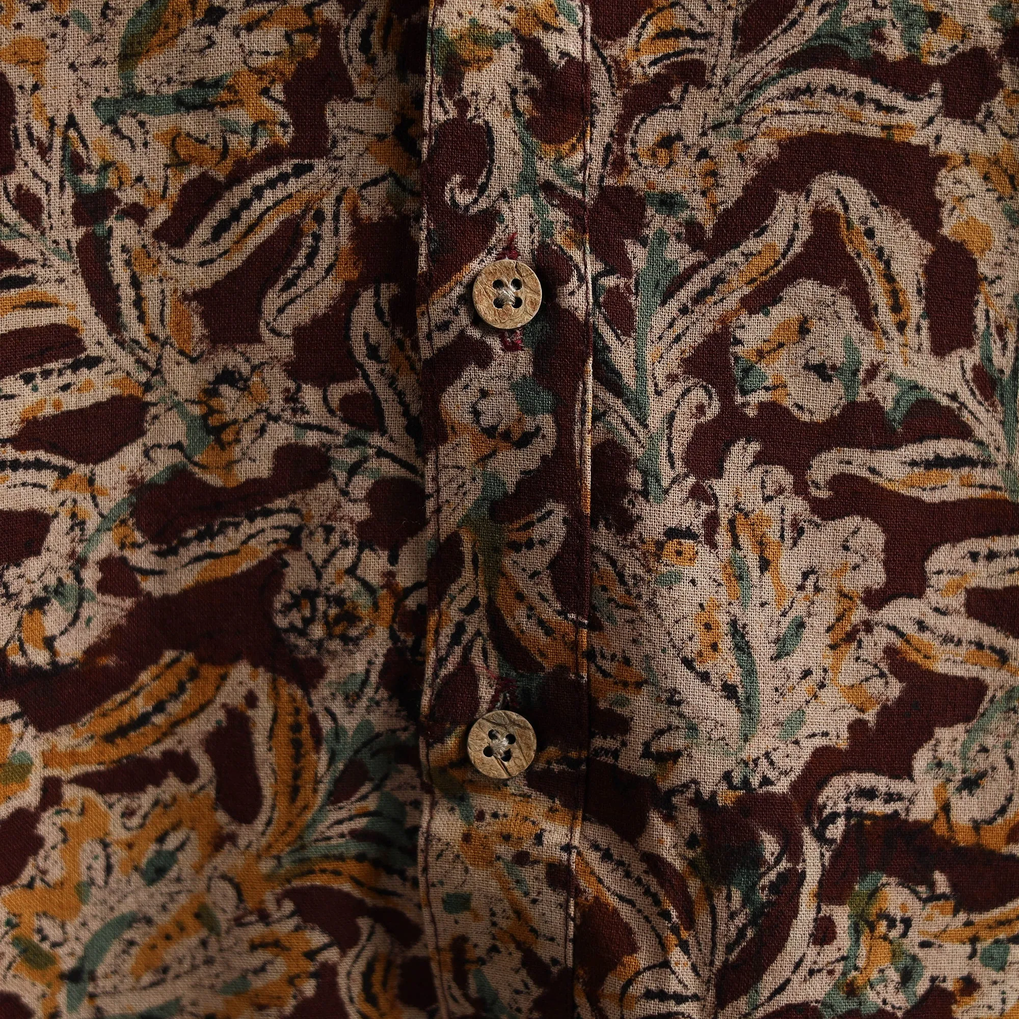Hand Block Print Natural Dyed Cotton Long Kalamkari Kurta for Men 15 sold by Itokri product image thumbnail 4