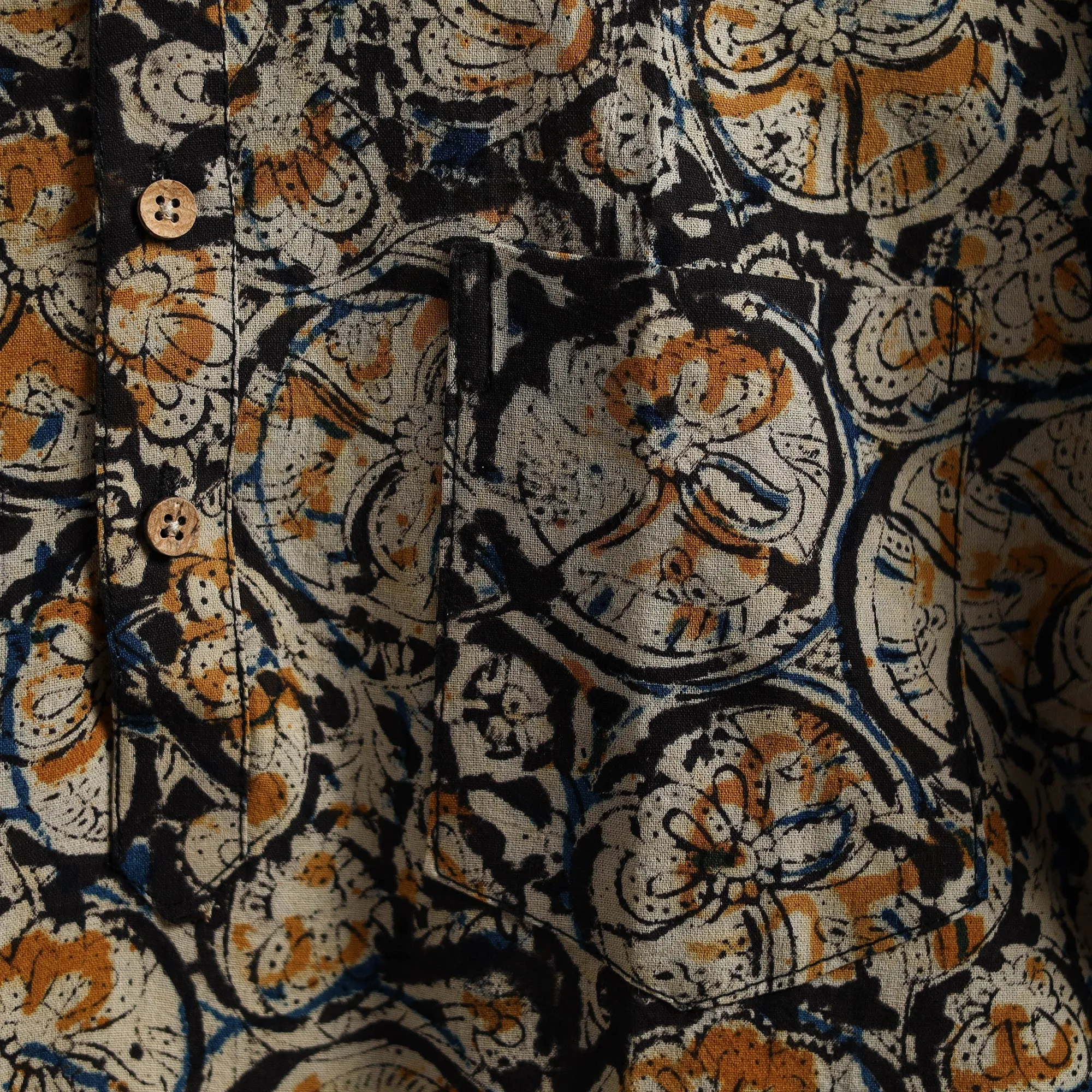 Hand Block Print Natural Dyed Cotton Short Kalamkari Kurta for Men 06 sold by Itokri product image thumbnail 4