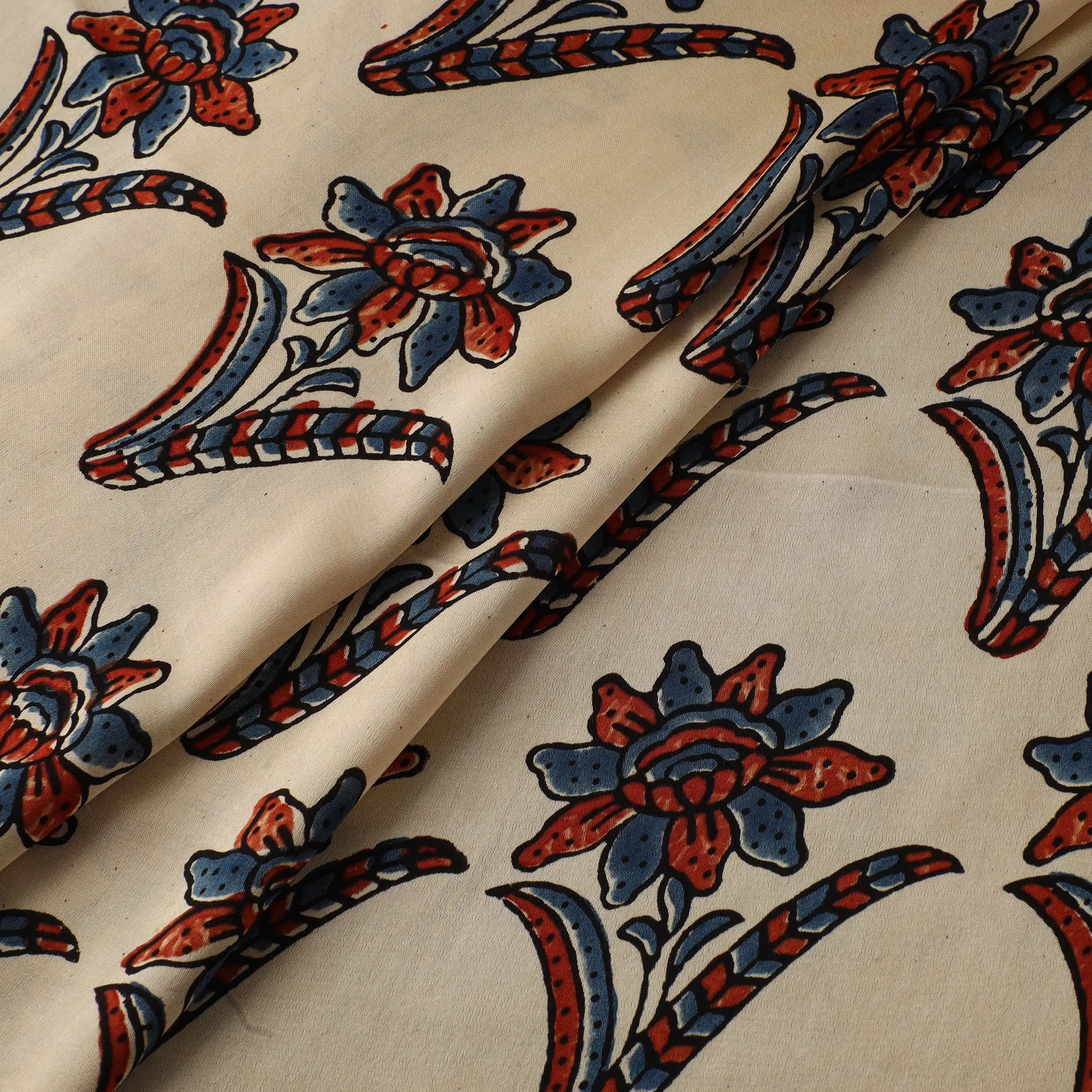 Ajrakh Hand Block Print Natural Dyed Modal Silk Fabric 73 sold by Itokri product image thumbnail 2