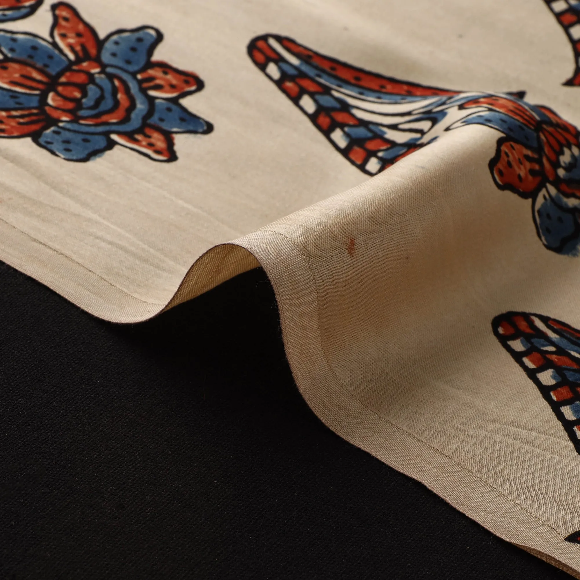 Ajrakh Hand Block Print Natural Dyed Modal Silk Fabric 73 sold by Itokri product image thumbnail 4