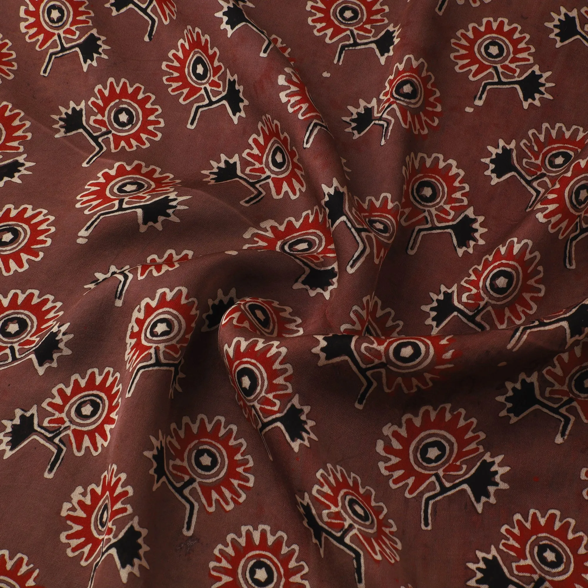 Ajrakh Hand Block Print Natural Dyed Modal Silk Fabric 65 sold by Itokri product image thumbnail 3