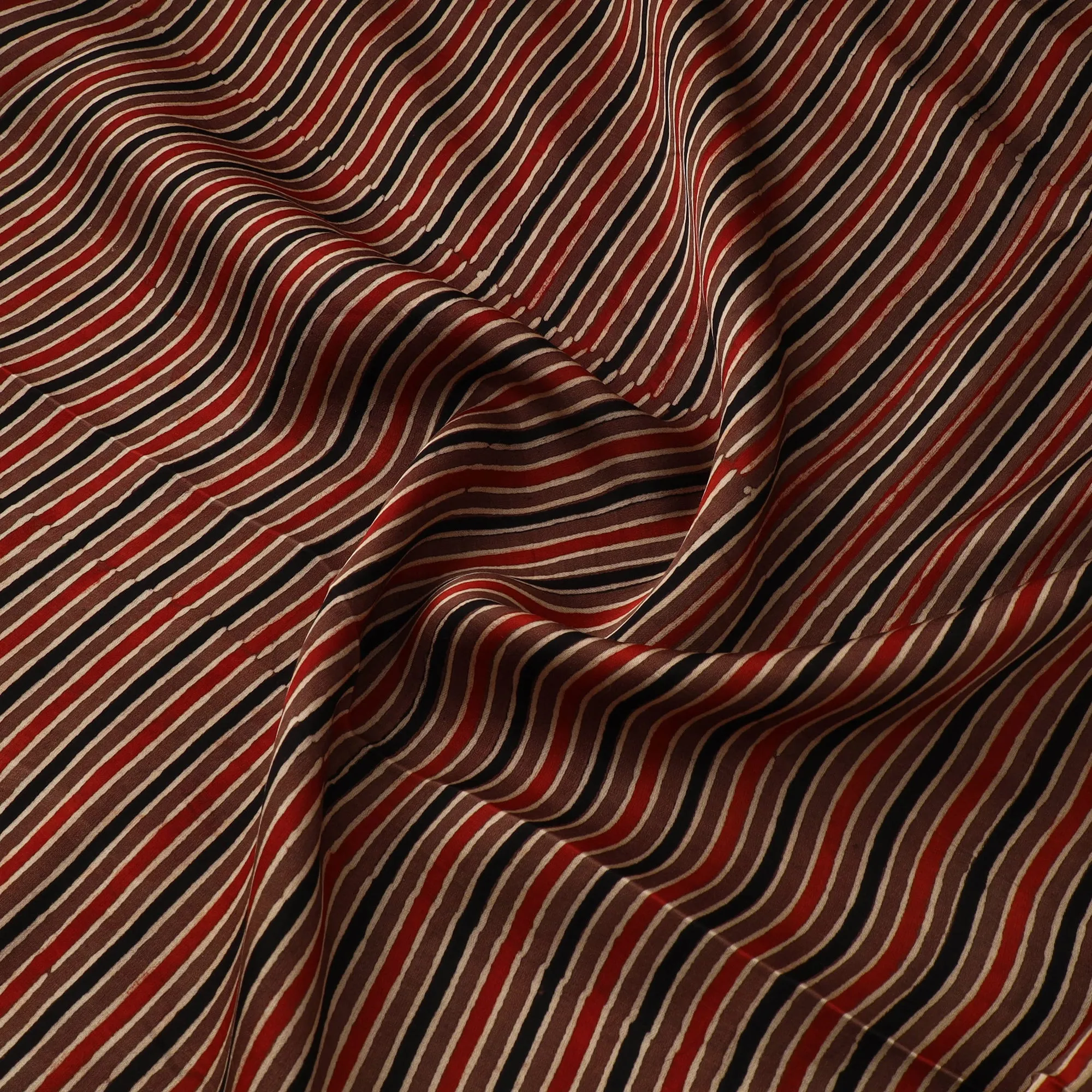Brown - Ajrakh Hand Block Print Natural Dyed Modal Silk Fabric 42 sold by Itokri product image thumbnail 3