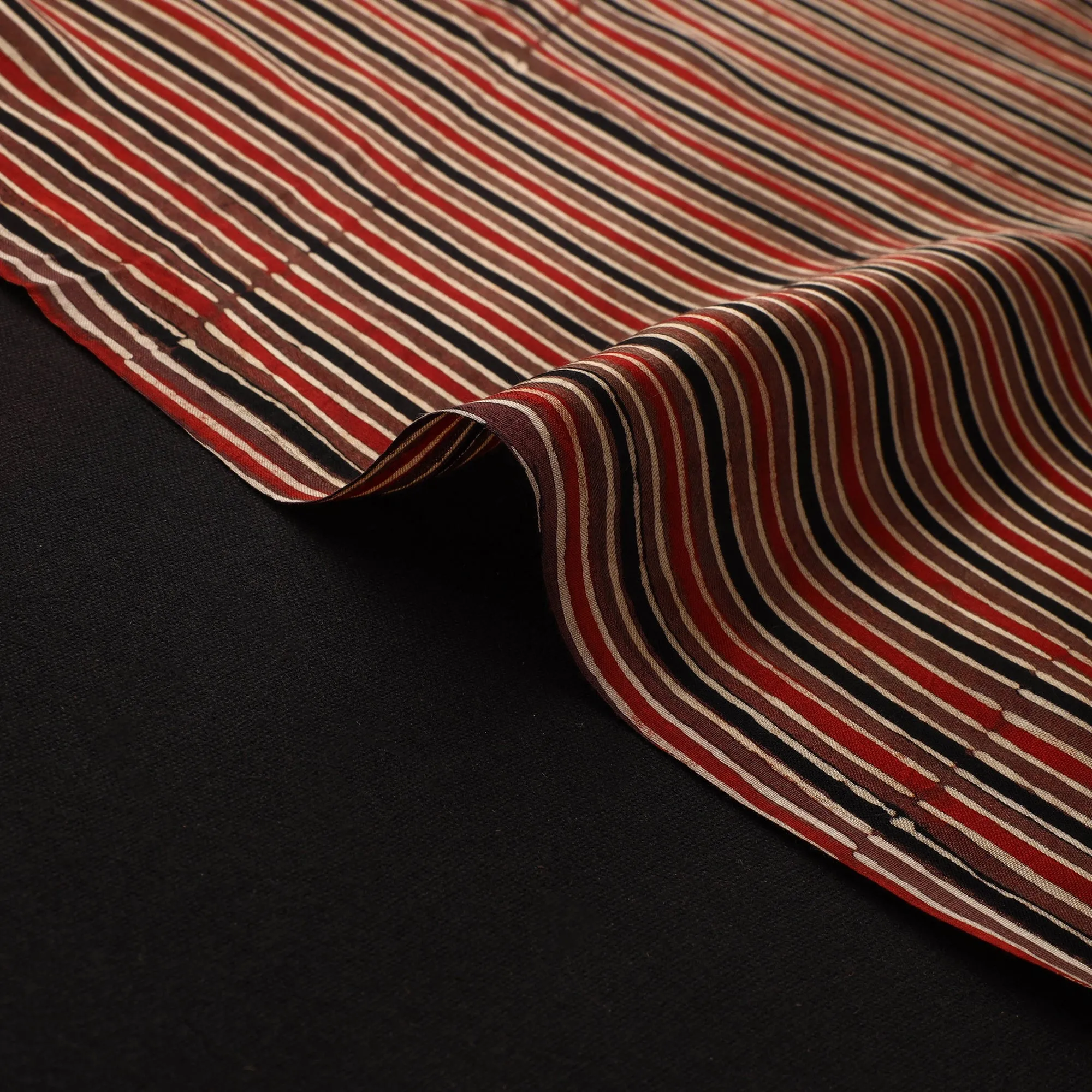 Brown - Ajrakh Hand Block Print Natural Dyed Modal Silk Fabric 42 sold by Itokri product image thumbnail 4