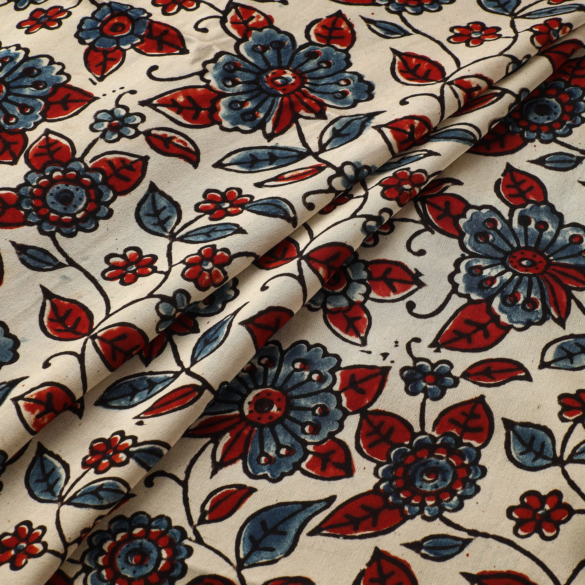 Multicolor - Ajrakh Hand Block Print Natural Dyed Modal Silk Fabric 17 sold by Itokri product image thumbnail 2