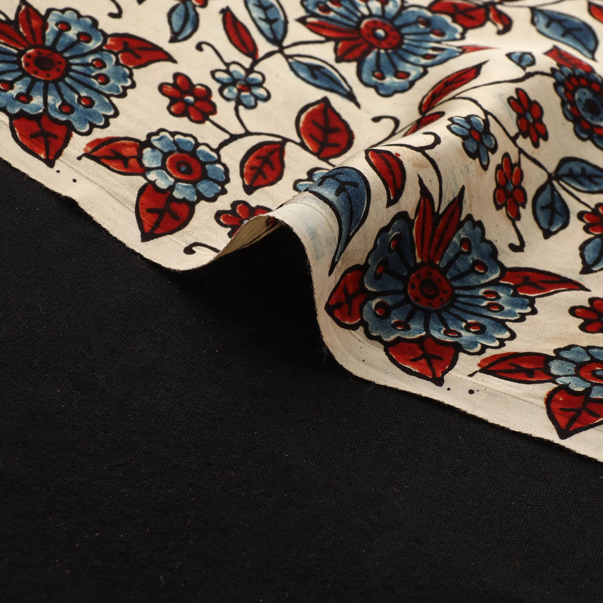Multicolor - Ajrakh Hand Block Print Natural Dyed Modal Silk Fabric 17 sold by Itokri product image thumbnail 4