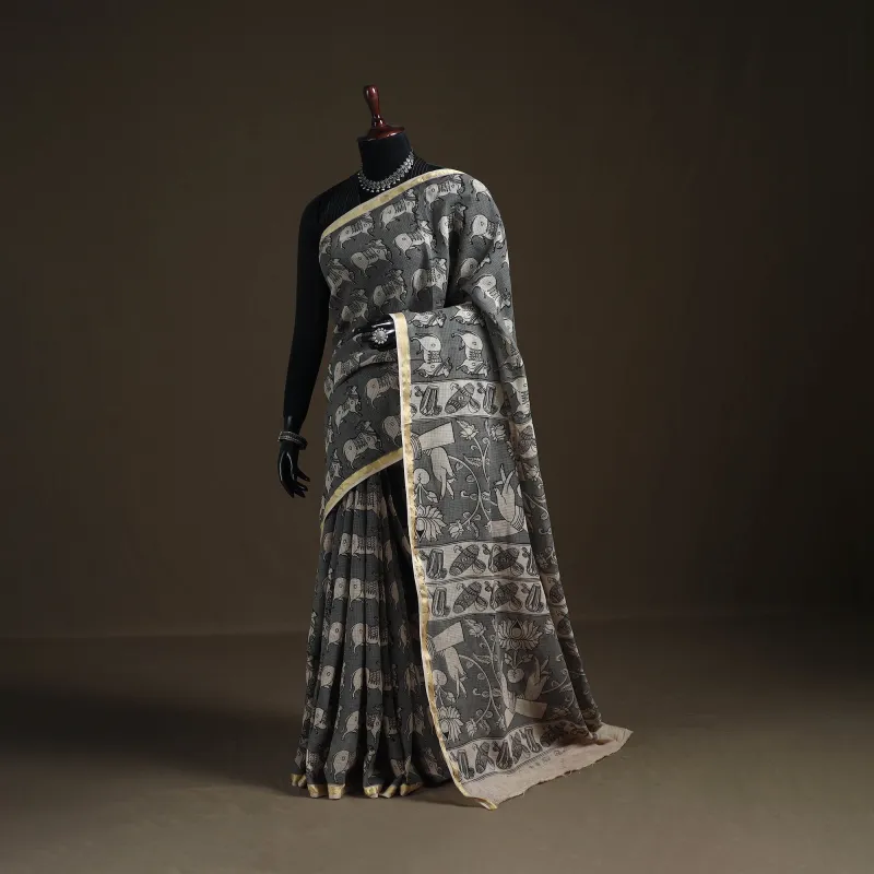 Kalamkari Printed Kota Doria Cotton Saree 22 made by Itokri