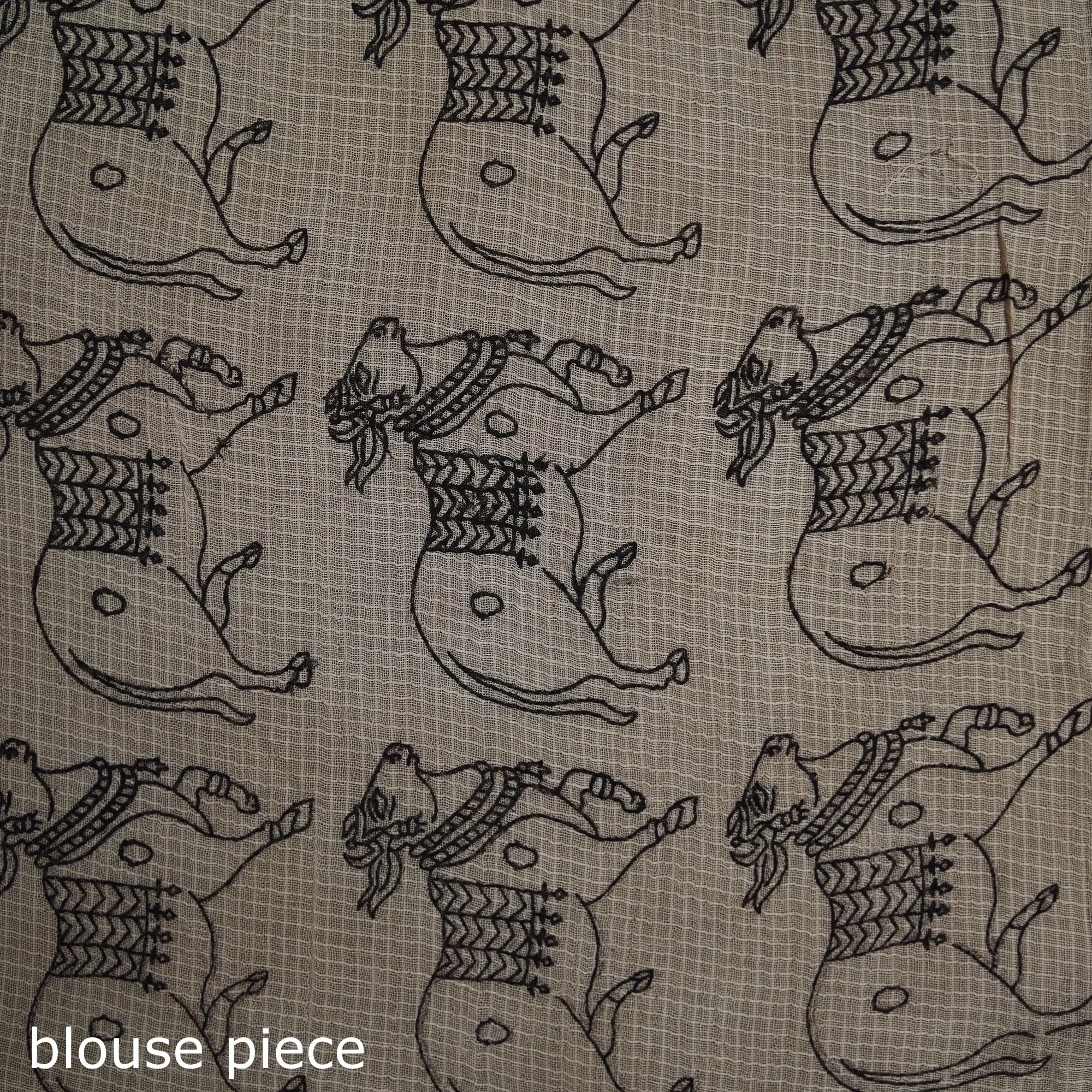 Kalamkari Printed Kota Doria Cotton Saree 22 sold by Itokri product image thumbnail 5