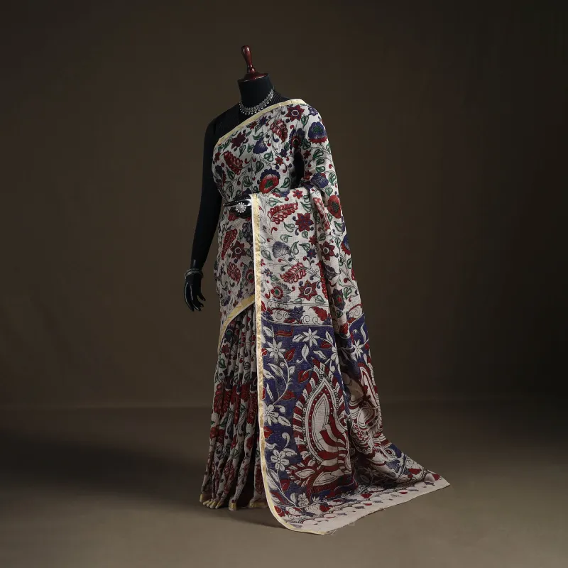 Kalamkari Printed Kota Doria Cotton Saree 15 made by Itokri