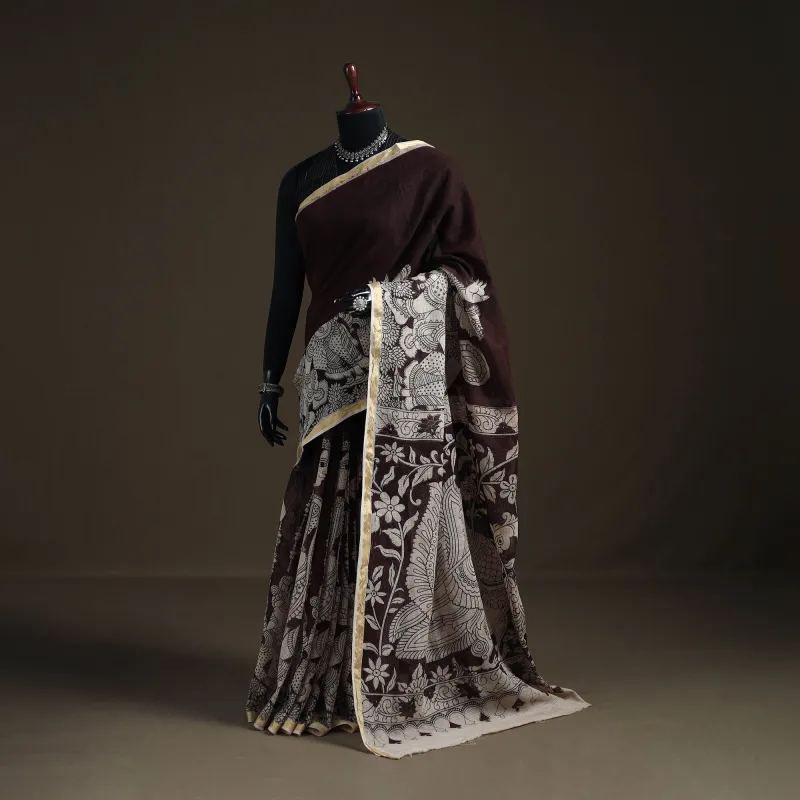 Kalamkari Printed Kota Doria Cotton Saree 07 made by Itokri