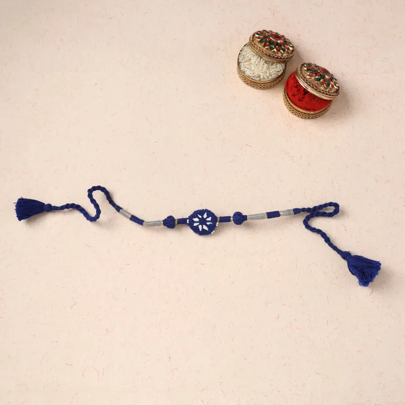 Handmade Patwa Thread & Mirror Work Rakhi 01 made by Itokri