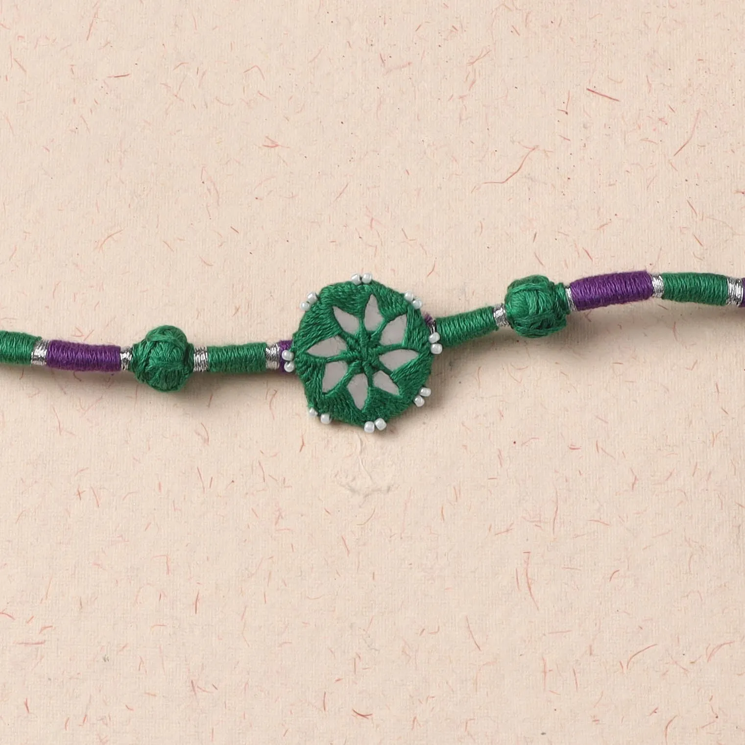 Handmade Patwa Thread & Mirror Work Rakhi 03 sold by Itokri product image thumbnail 2
