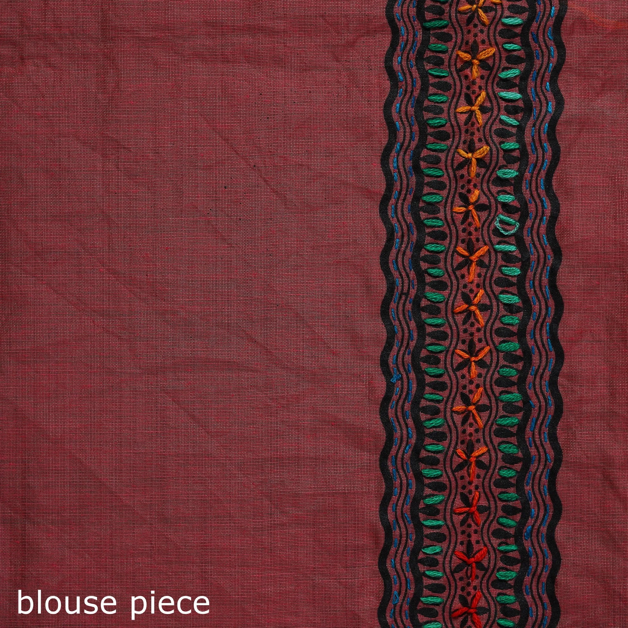 Bengal Kantha Hand Embroidery Silk Cotton Chapa Work Saree 61 sold by Itokri product image thumbnail 5