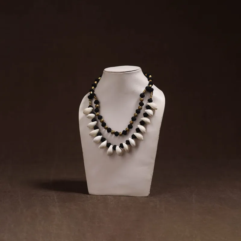 Tribal Odisha Dokra Thread & Shell Work Handmade Necklace 03 made by Itokri
