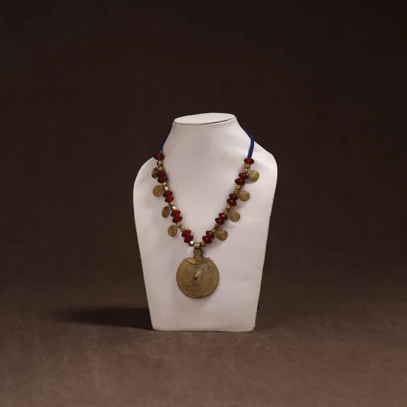 Tribal Odisha Dokra Thread & Bead Work Handmade Pendant Necklace 67 made by Itokri