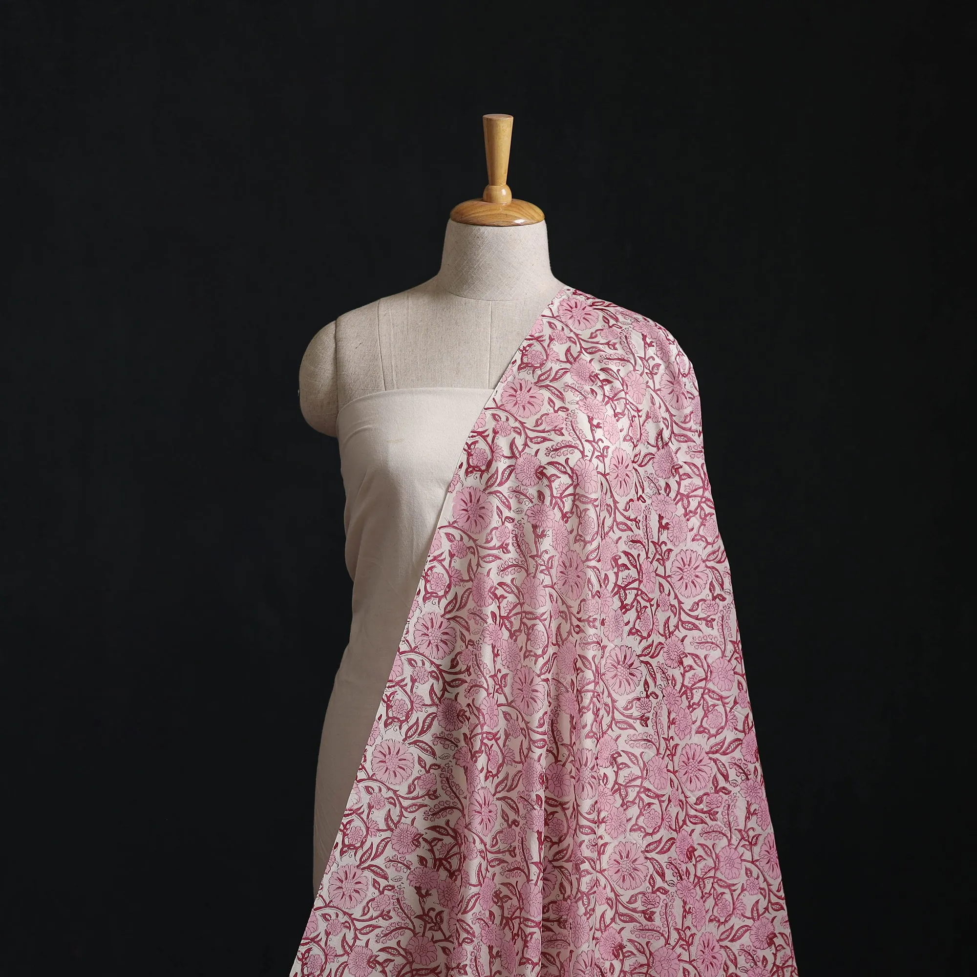 Sanganeri Hand Block Print Chanderi Silk Fabric 10 sold by Itokri product image thumbnail 2