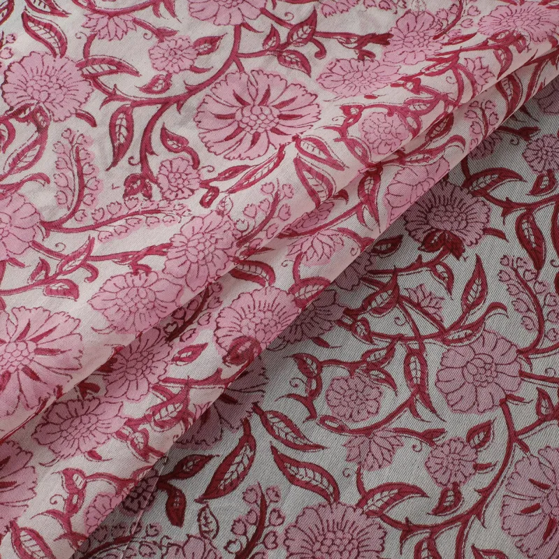 Sanganeri Hand Block Print Chanderi Silk Fabric 10 made by Itokri