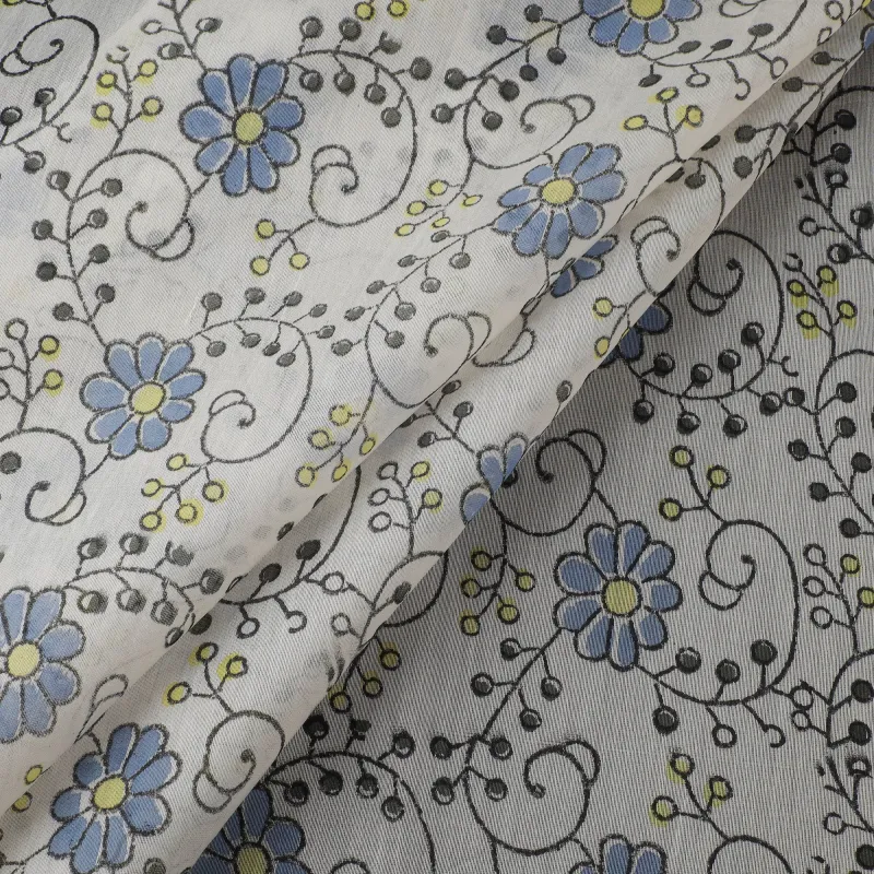 Sanganeri Hand Block Print Chanderi Silk Fabric 09 made by Itokri