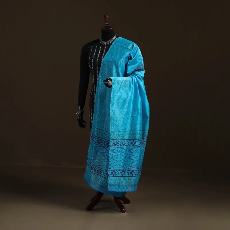 Sanganeri Hand Block Print Chanderi Silk Dupatta 57 made by Itokri