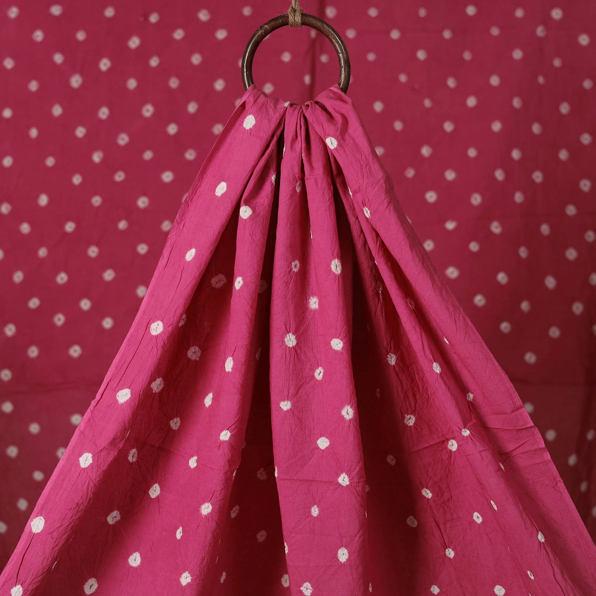 Pink - Kutch Bandhani Tie-Dye Pure Mul Cotton Fabric 27 sold by Itokri product image thumbnail 2