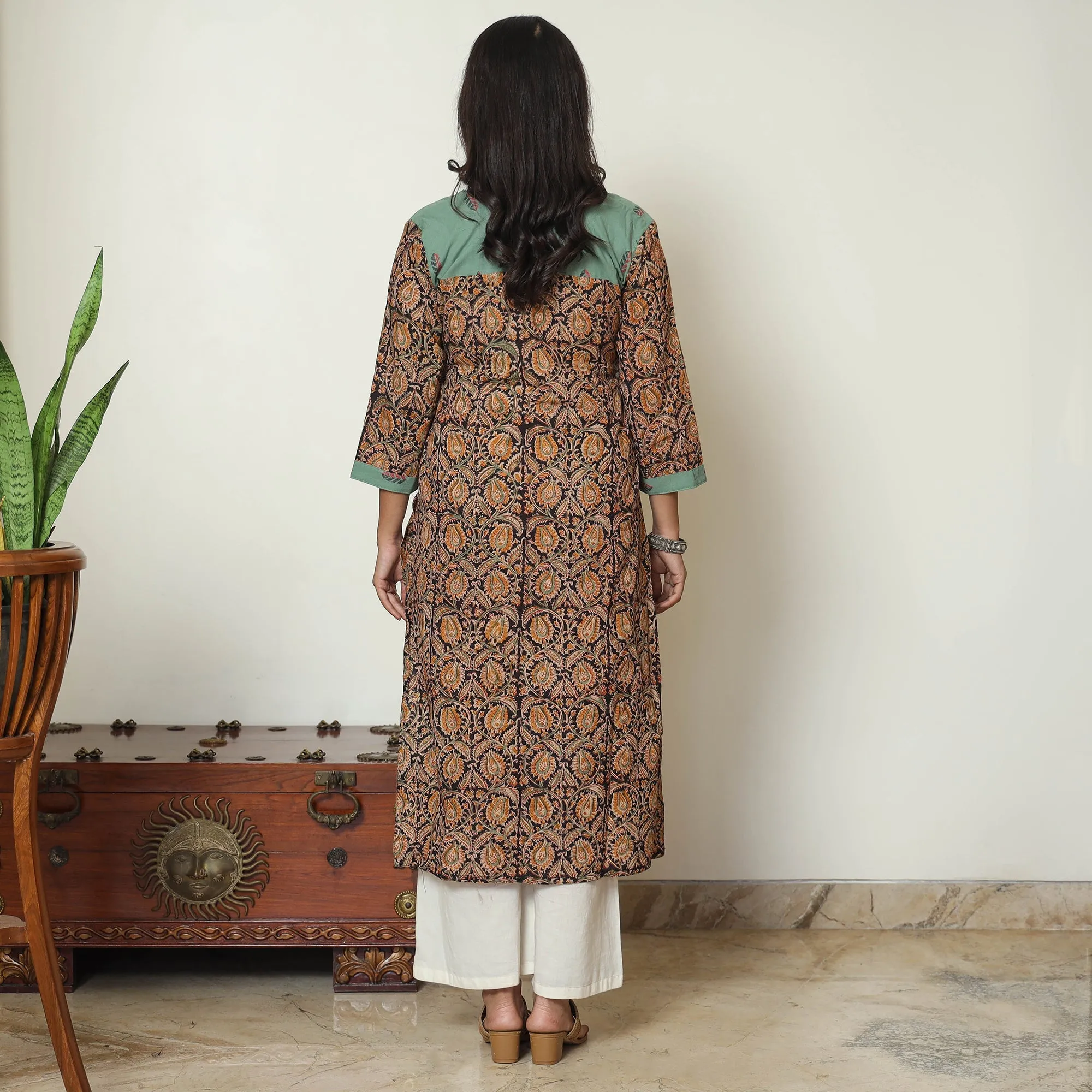 Multicolor - Block Print Cotton Straight Kalamkari Kurta 01 sold by Itokri product image thumbnail 4