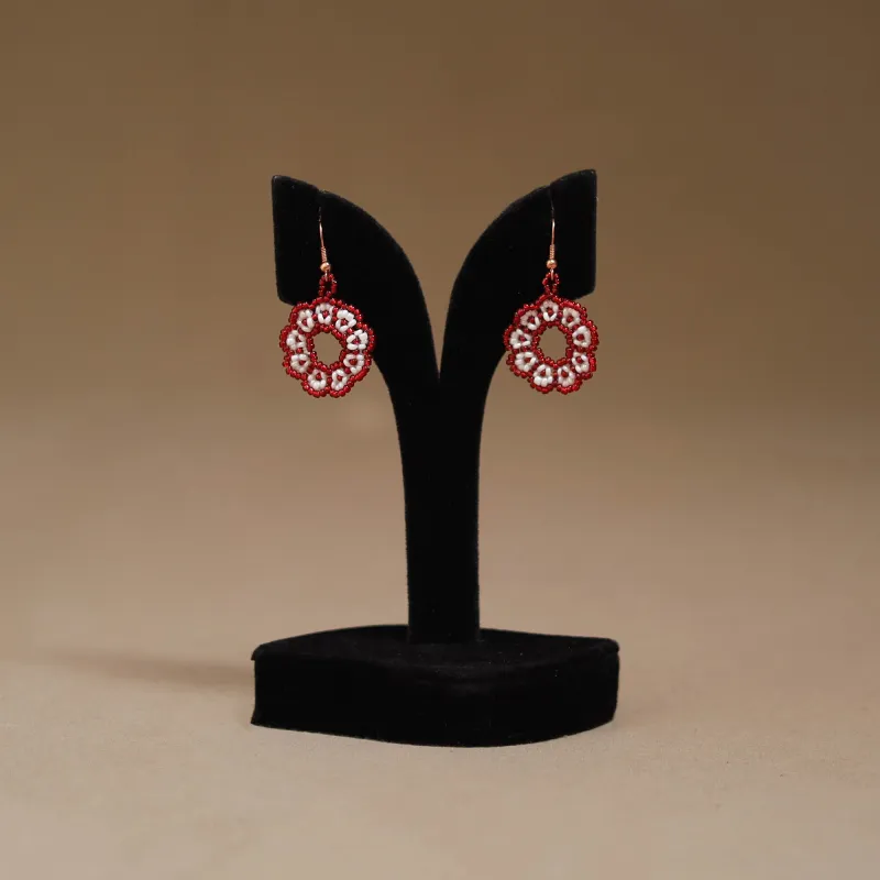 Red - Handmade Beadwork Earrings 48 made by Itokri