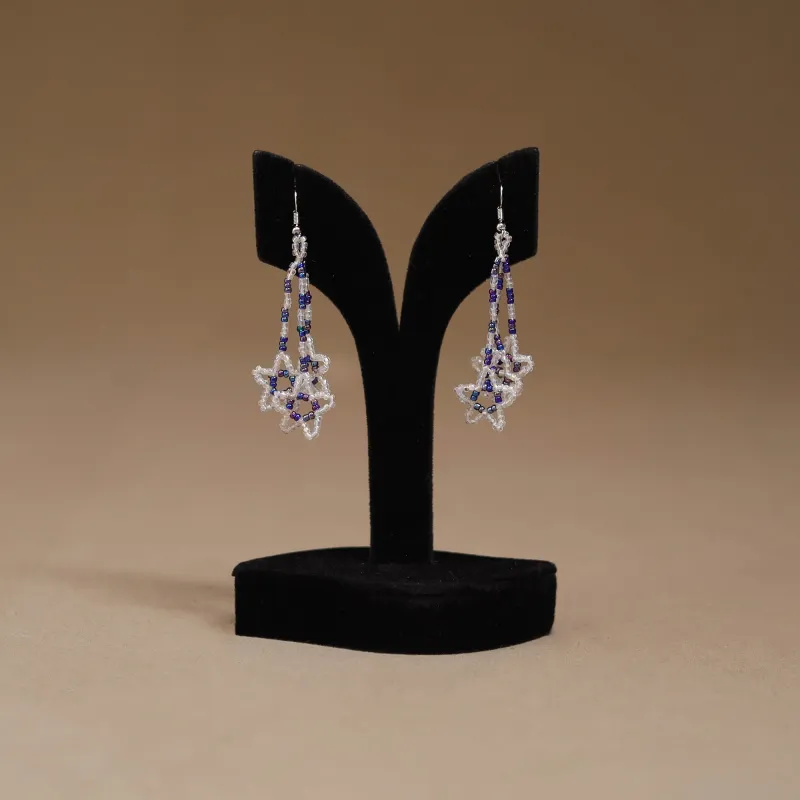 White - Handmade Beadwork Earrings 66 made by Itokri
