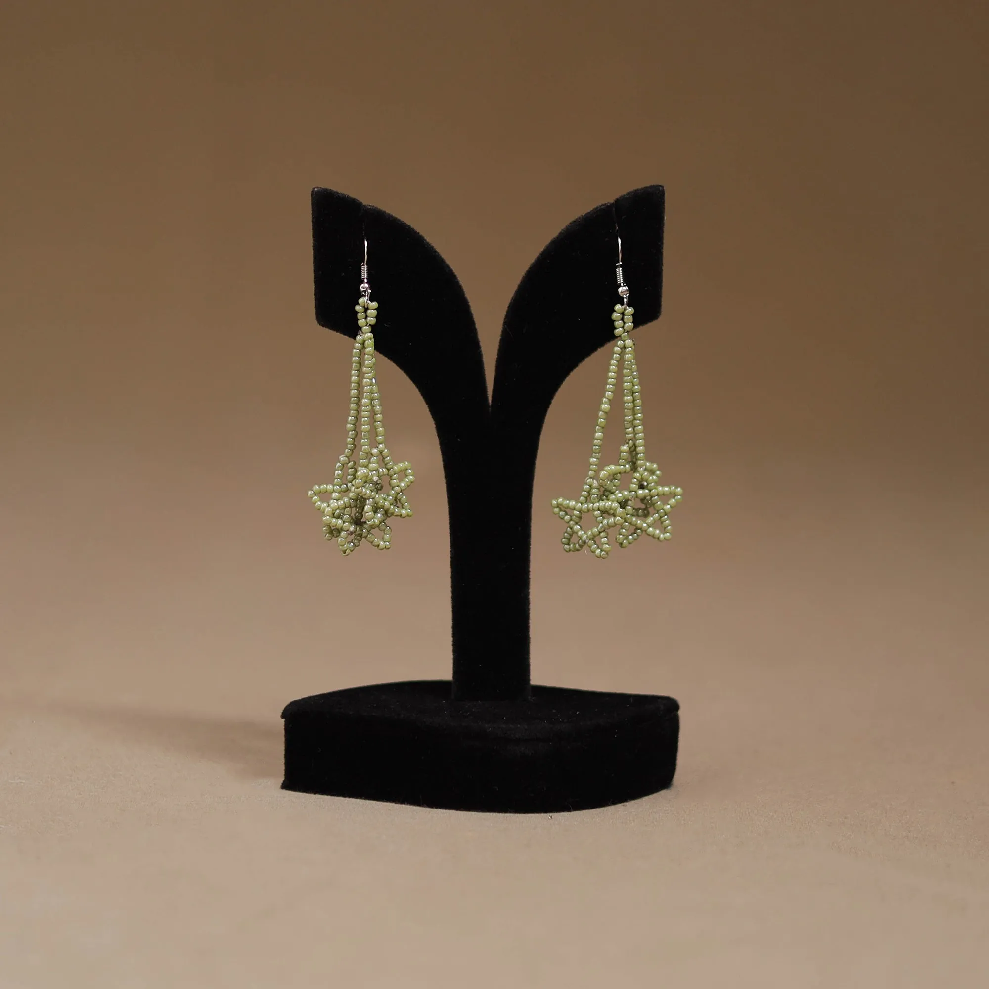 Green - Handmade Beadwork Earrings 64 sold by Itokri