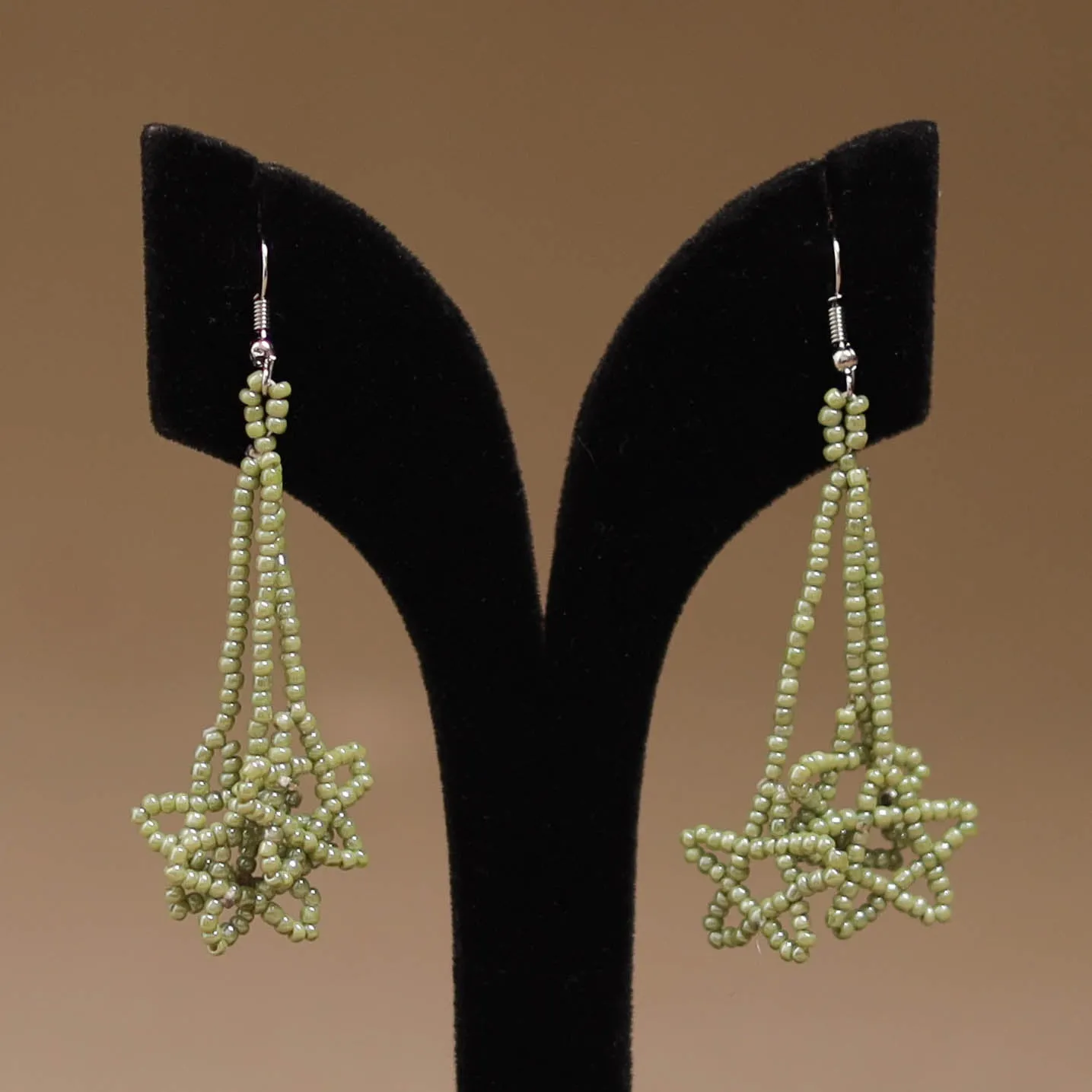 Green - Handmade Beadwork Earrings 64 sold by Itokri product image thumbnail 2