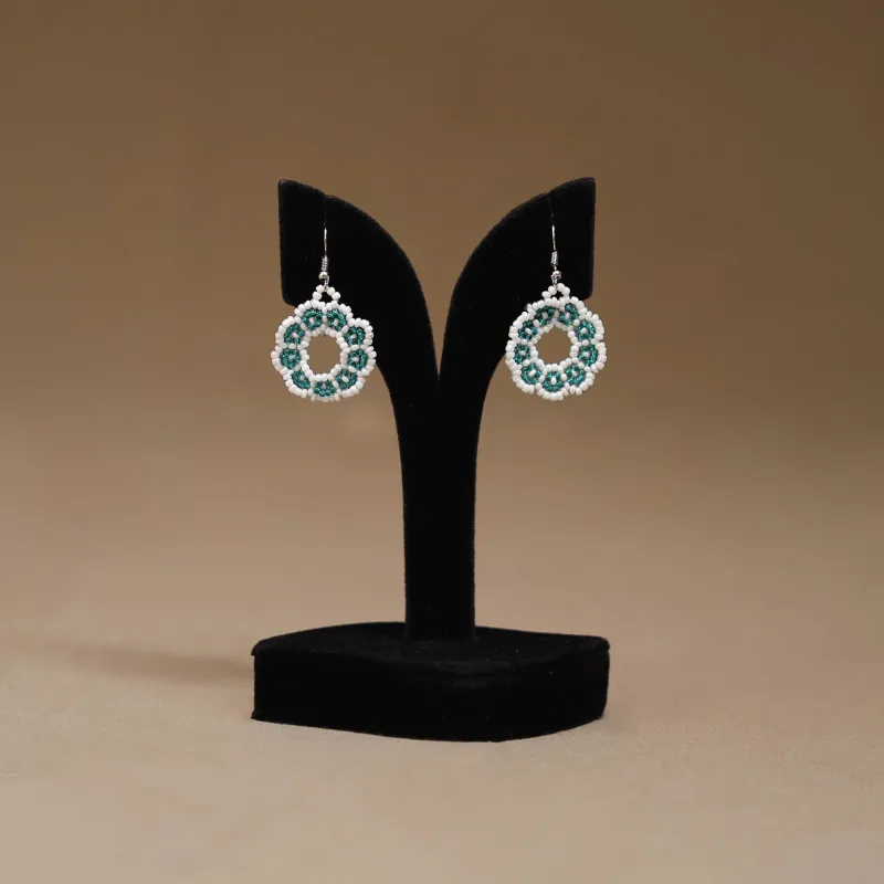 White - Handmade Beadwork Earrings 59 made by Itokri