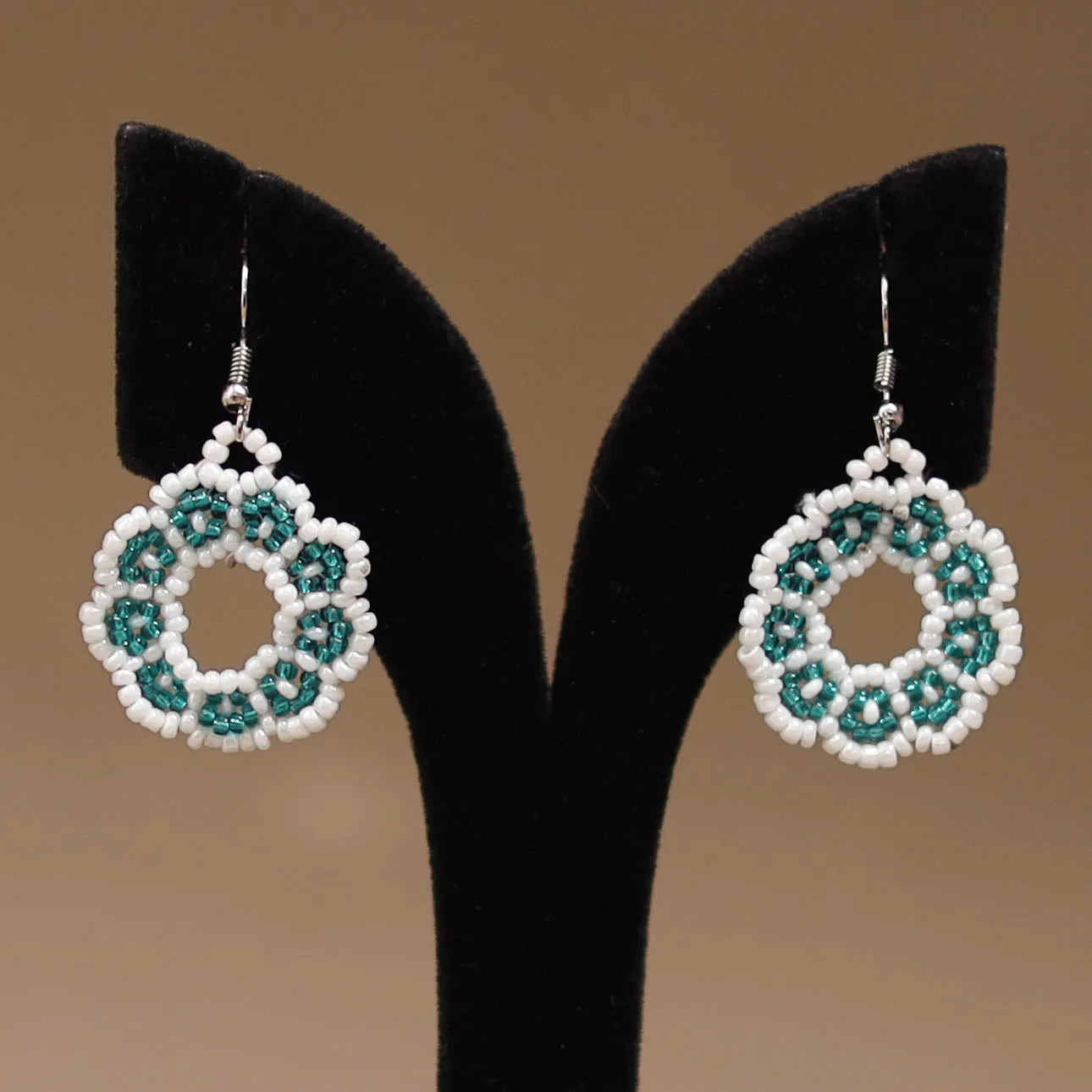 White - Handmade Beadwork Earrings 59 sold by Itokri product image thumbnail 2