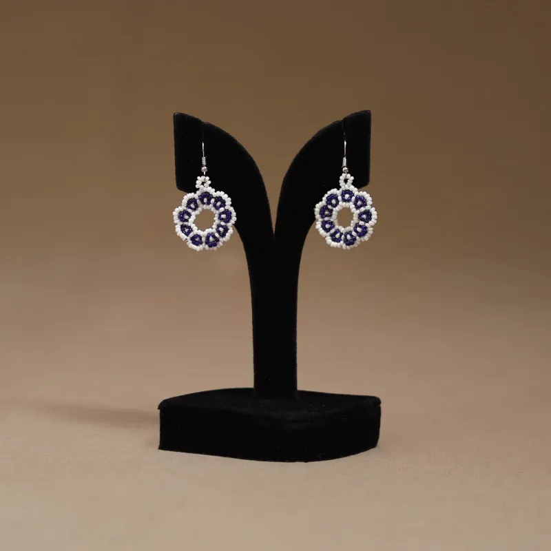 White - Handmade Beadwork Earrings 56 made by Itokri