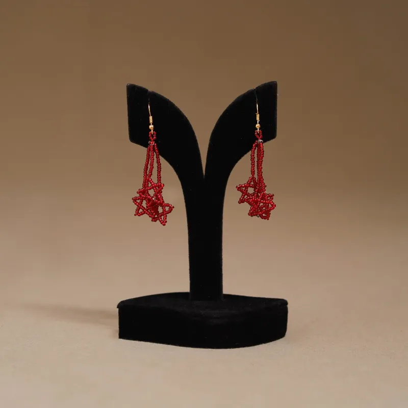 Red - Handmade Beadwork Earrings 41 made by Itokri