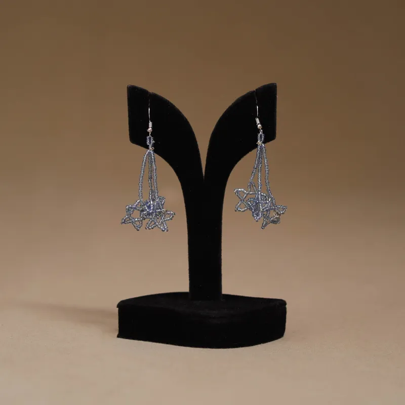 Grey - Handmade Beadwork Earrings 39 made by Itokri