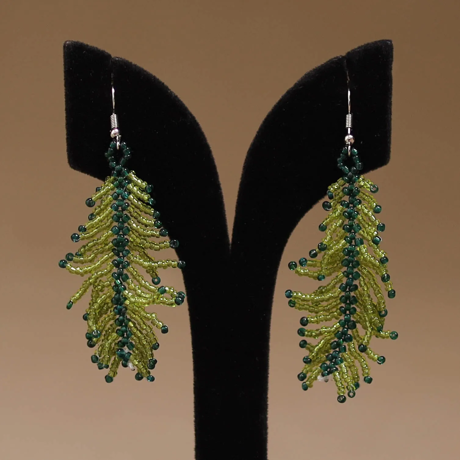 Green - Handmade Beadwork Earrings 34 sold by Itokri product image thumbnail 2