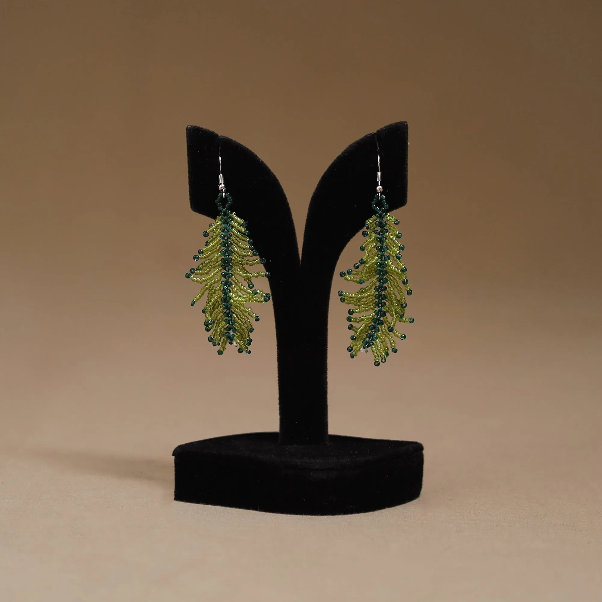 Green - Handmade Beadwork Earrings 34 sold by Itokri