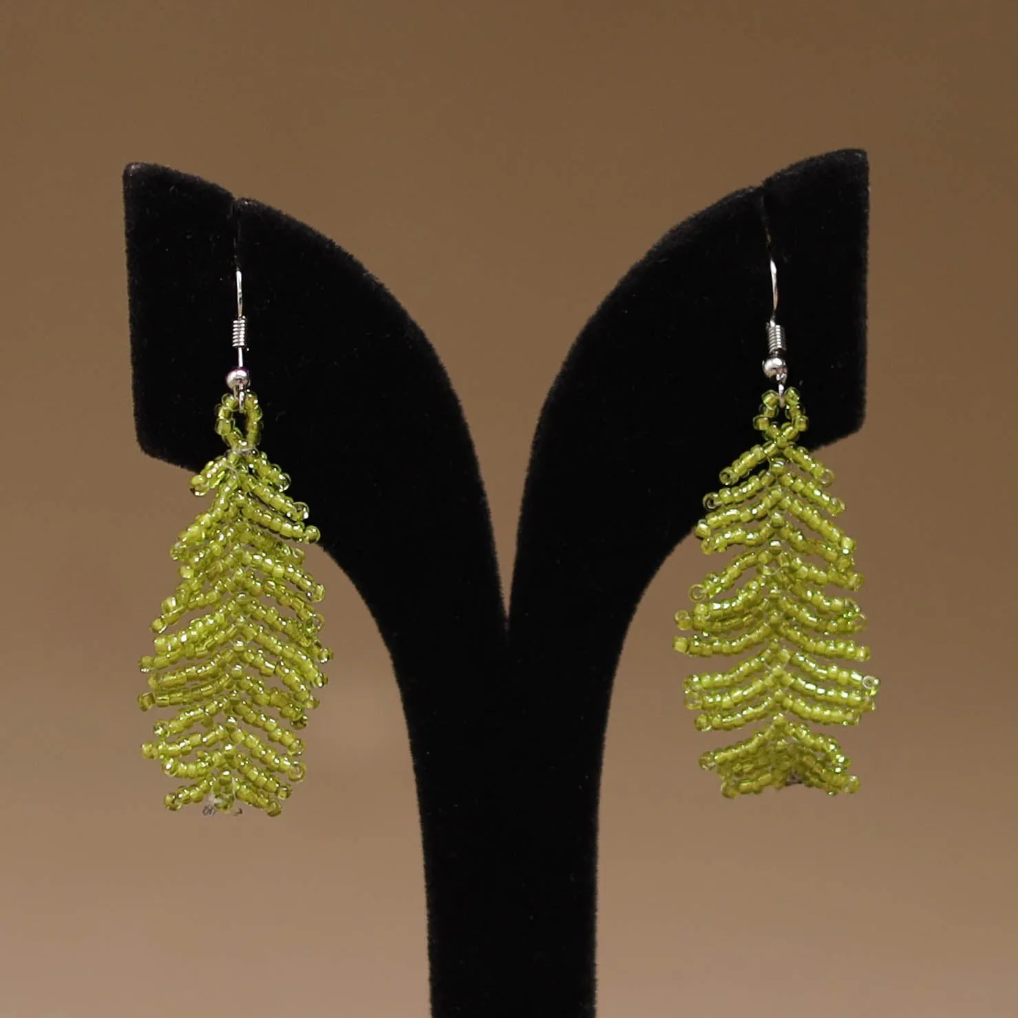 Green - Handmade Beadwork Earrings 30 sold by Itokri product image thumbnail 2