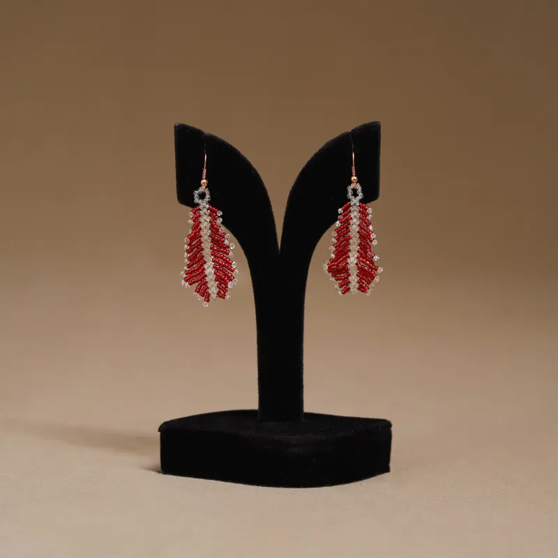 Red - Handmade Beadwork Earrings 27 made by Itokri